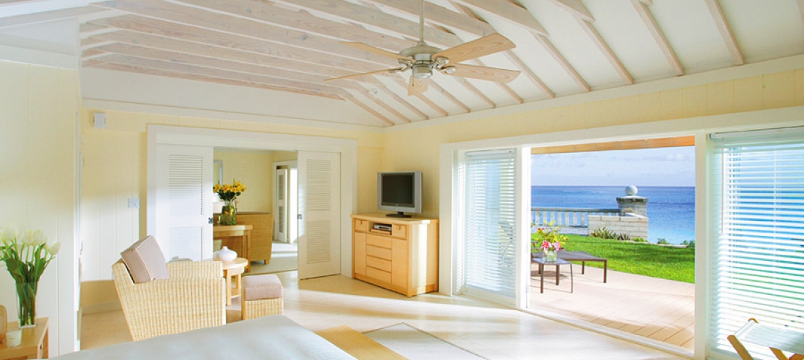 Your view from Bird of Paradise Honeymoon Suite, which boasts expansive Bathroom and Luxury Amenities. Ocean View Rooms | Oceanfront Bermuda Resort